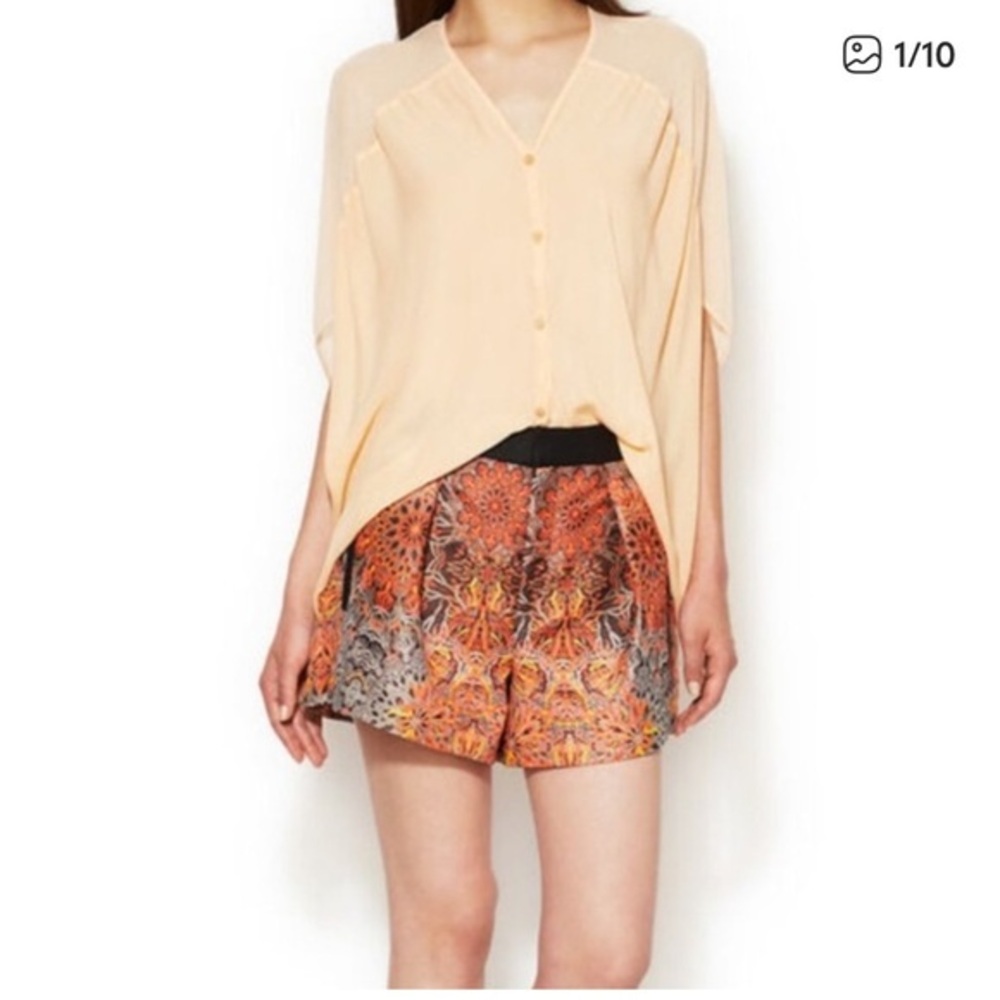 Helmut Lang Medallion Jacquard Shorts Orange Black
